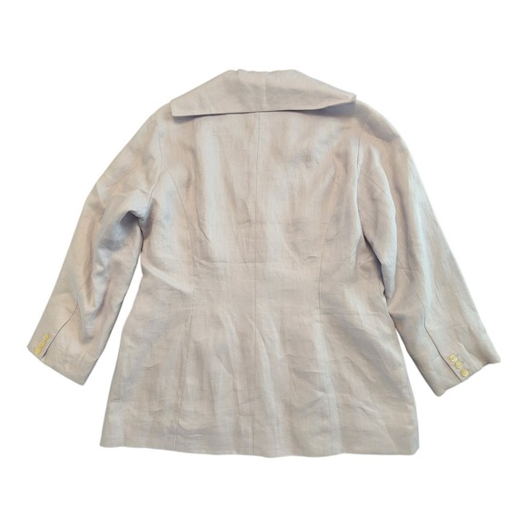J. JILL 100% Linen Pastel Lilac Light Lined Blazer Coat Jacket‎ Top Size SZ 14 P - Picture 2 of 8